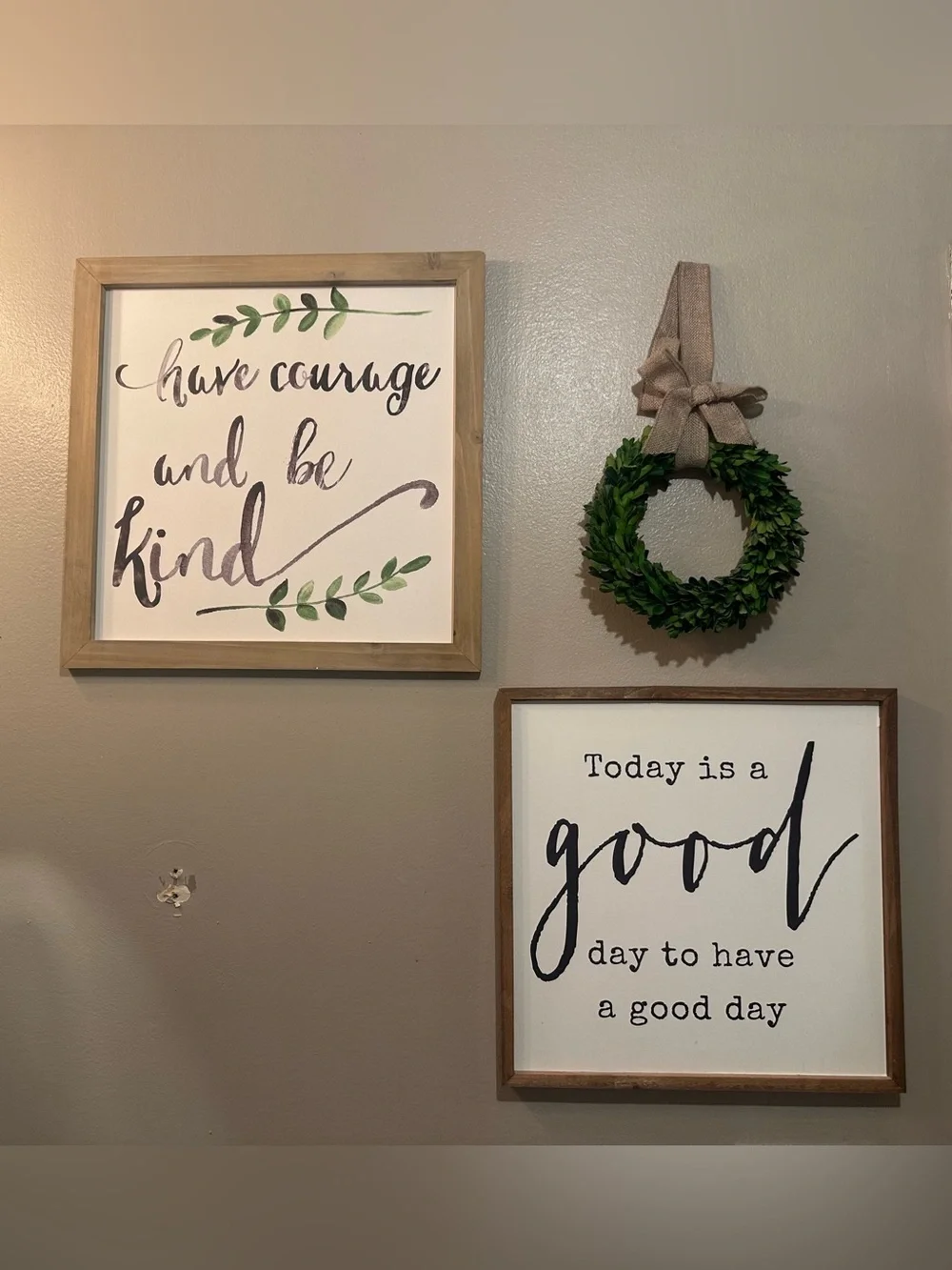 Framed 'Have Courage and Be Kind' Wall Art - White & Green